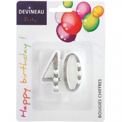 Devineau Blister Bougie Chiffre 40 Ans