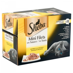 Sheba Barquettes Délices Aux Viandes 4 Variétés En Sauce 12 X 85G