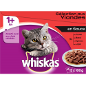 Whiskas Repas En Sauce 1 + Sélection Aux Viandes Pour Chat 12X100G