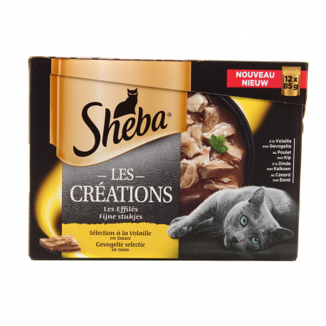 Sheba Sachets Repas Les Effilés Pâtée Volailles Pour Chat 12X85G