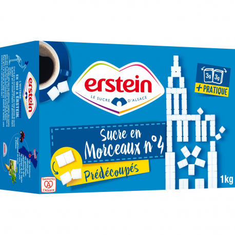 Erstein Sucre Blanc Morceaux N°4 : Le Paquet De 1Kg