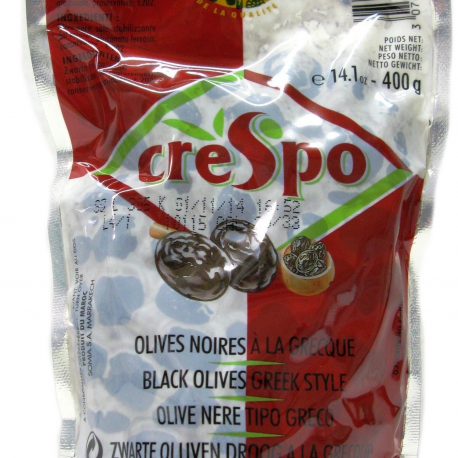 Crespo Olives Noires À La Grecque : Le Paquet De 400G