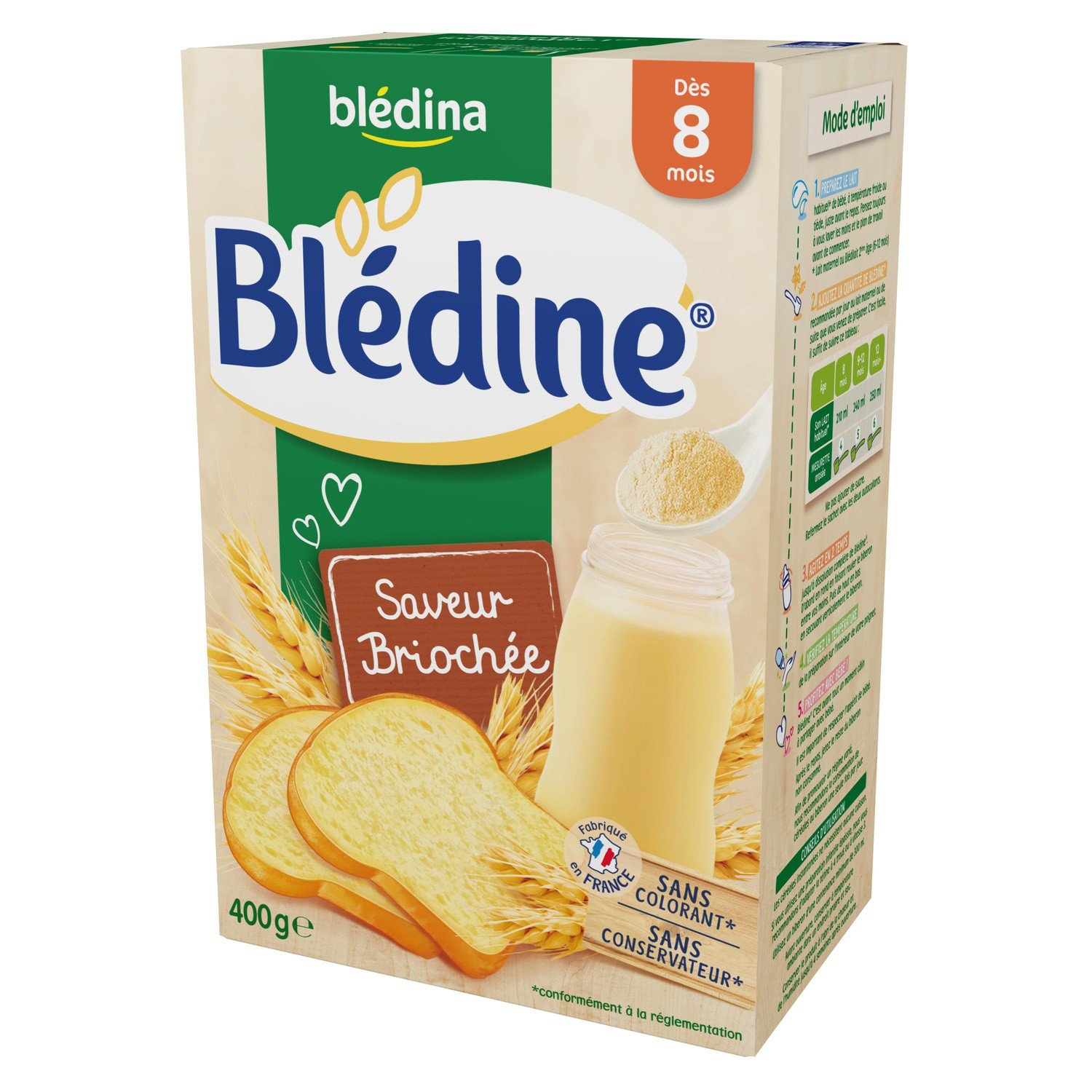 BLEDINE - Céréales Saveur Briochée - Dès 8 mois, 400g