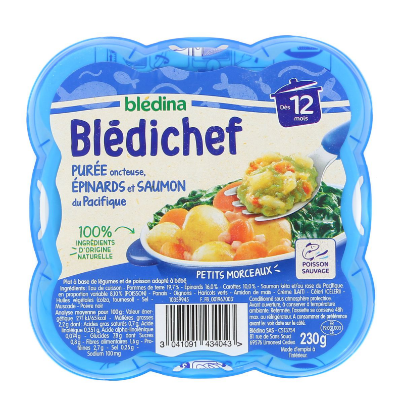 Neuf lot de 8 bledichef bledina des 12 mois (4 recettes differentes) -  Blédina