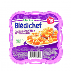 Blédina Blédichef Plat Bébé Dès 18 Mois Farandole De Carottes Et Pâtes Coquilles Les 2 Pots De 200G