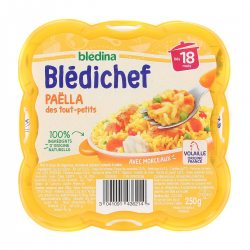 Blédina Blédichef Plat Bébé Dès 18 Mois Paëlla Des Tout-Petits La Barquette De 250G