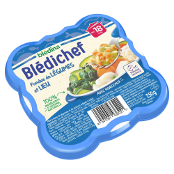 Blédina Blédichef Fondue De Légumes Et Lieu Dès 18 Mois Assiette 250 G