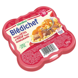 Blédina Blédichef Petites Pâtes Et Boeuf Façon Bourguignon Dès 18 Mois Assiette 250 G