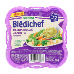 Blédina Blédichef Plat Bébé Dès 12 Mois Polenta Brocolis Et Carottes Fondantes La Barquette De 230G