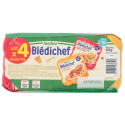Blédina Blédichef Plat Bébé Dès 12 Mois Patate Douce, Légumes ,Poulet & Spaghetti À La Bolognaise Le Lot De 4 Barquettes - 960G