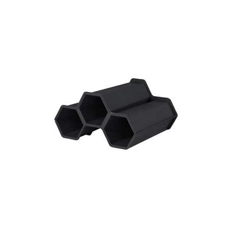 Eda Plastique Mini Cave 3 Bouteilles Emboitable, Polypropylène, Gris Anthracite, Dim. : 34 X 31 X 18,5 Cm