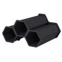 Eda Plastique Mini Cave 3 Bouteilles Emboitable, Polypropylène, Gris Anthracite, Dim. : 34 X 31 X 18,5 Cm