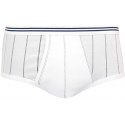 Eminence Slip À Rayures Taille Haute Homme Ouvert Pur Coton Blanc T4