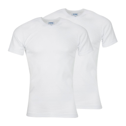 Athena Tee-Shirt Homme Blanc Manches Courtes Col V T2 Coton Bio Athena : Le Lot De 2 Tee-Shirts