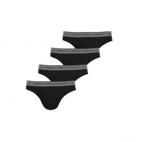 Athena Slip Homme Noir T5 Athena : Le Lot De 4 Slips