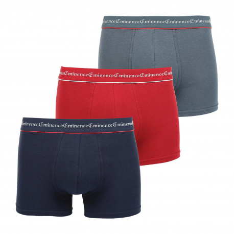 Eminence Boxer Homme Noir, Bleu Et Rouge Business T5 Athena : Le Lot De 3 Boxers