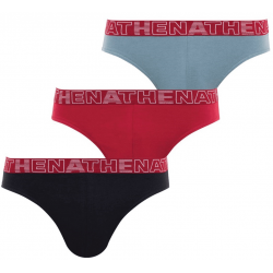 Athena Lot De 3 Slips Homme Basic Color Noir/Bordeaux/Gris T6