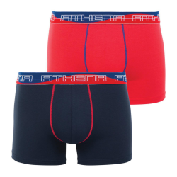 Athena Boxer Homme Marine Et Rouge Ultra Soft T5 Athena : Le Lot De 2 Boxers