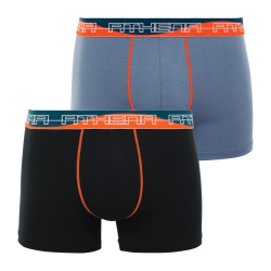 Athena Boxer Homme Noir Et Bleu Ultra Soft T7 Athena : Le Lot De 2 Boxers