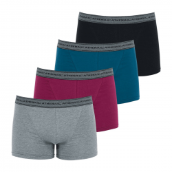 Athena Lot De 4 Boxers Homme Eco Pack Athena Gris/Prune/Petrole/Noir T5