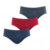 Eminence Lot De 3 Slips Taille Basse Homme Motif Marine/Rouge/Anthracite T6