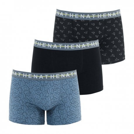 Athena Lot De 3 Boxers Pour Homme Athena Easy Chic Bleu/Noir/Noir T6