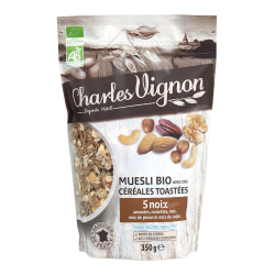 Charles Vignon Céréales Muesli 5 Noix Bio Sans Sucres Ajoutés : Le Sachet De 350G