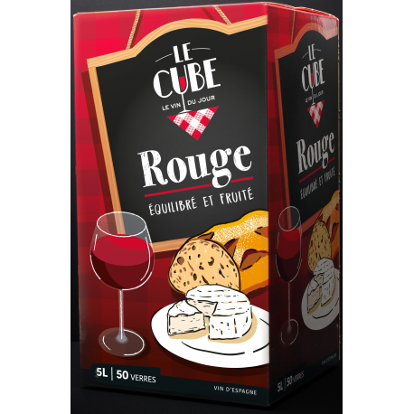 Castel Vin D'Espagne Rouge Le Cube : Le Vin Du Jour, Bag In Box 5L