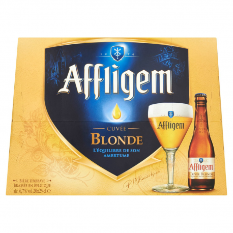 Abbaye D'Affligem Bière Blonde Belge D'Abbaye 6,7% : Le Pack De 20 Bouteilles De 25Cl