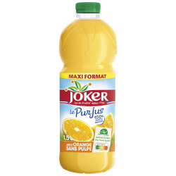 Joker Jus D'Orange Sans Pulpe Sans Sucres Ajoutés : La Bouteille D'1,5L