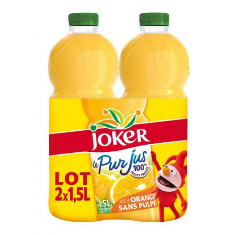 Joker Jus Orangle Sans Pulpe 2 X 1,5L