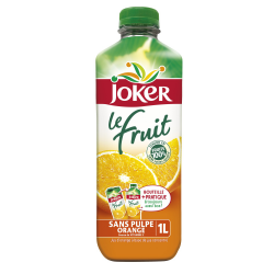 Joker Jus D'Orange Sans Pulpe Sans Sucres Ajoutés : La Bouteille D'1L