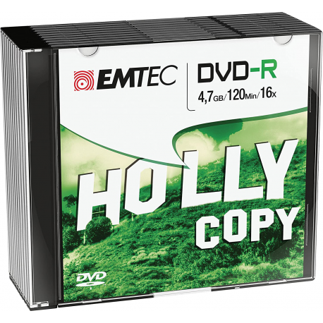 Emtec Pack De 10 Dvd-R 4,7 Gb Vitesse 16X - Slim Case