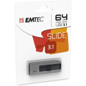 Emtec Clé Usb 3.0 Série Runners Collection B250 Slide 64 Go Slider Coulissant Gris Noir Design Exclusif