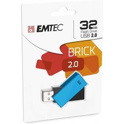 Emtec Clé Usb 2.0 Séries Runners Collection Brick C350 32 Go Métal En Alliage De Zinc Noire Bleue