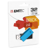 Emtec Clé Usb 2.0 Séries Runners Collection Brick C350 32 Go Métal En Alliage De Zinc Noire Bleue