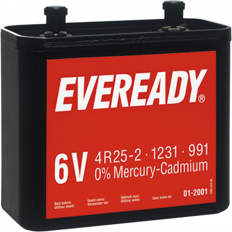 Energizer Pile Saline Plastique Nr825 6V Eveready Type 4R25-2 Vis