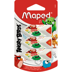Maped Lot De 3 Gommes Blanches Angry Birds