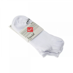 Kindy Mini-Chaussettes - Lot De 3 - Sans Bouclette - Fine - Coton - Blanc - Essentiel 39/42