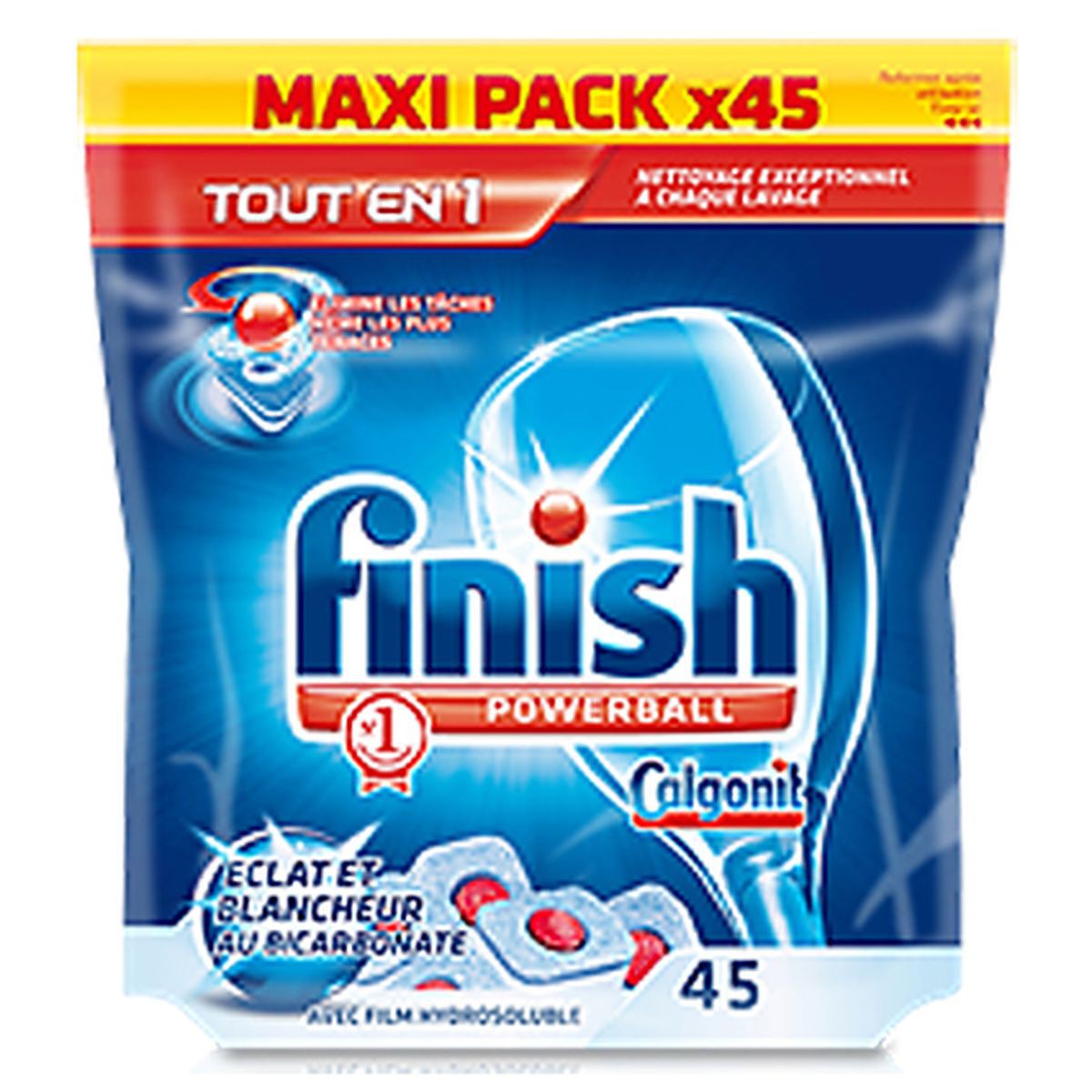 Tablette lave-vaisselle tout en 1 Max powerball FINISH : le paquet