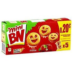 Bn Biscuits Goût Fraise : Les 5 Sachets De 35 G