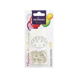 8 Bougies Chiffres Plastique Devineau