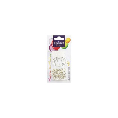 8 Bougies Chiffres Plastique Devineau