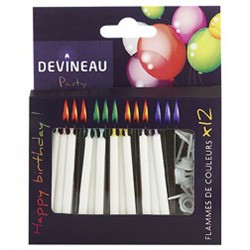 12 Bougies Flamme Couleurs