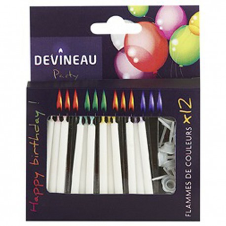 12 Bougies Flamme Couleurs