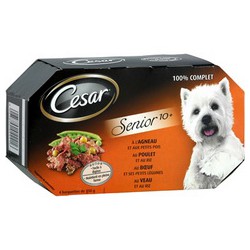 Cesar César Sénior 4 Variétés Pour Chien Bq 4X150G