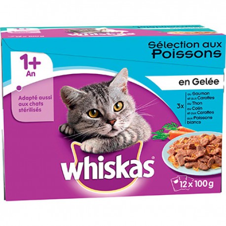 Whiskas Whiskas Filet Pêcheur Gelée 4 Variétée Sachets 12X100G