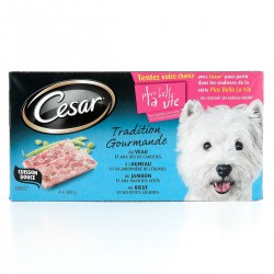 Cesar César Tradition Gourmande 4 Variétés P/Chien Barq 4X300G
