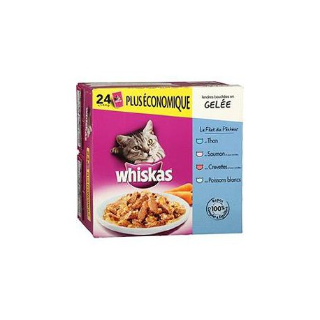 Whiskas 4 Varietes Poissons En Gelee Pochons 24X100G