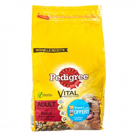 Pedigree Croquette Boeuf Legumes Adult Sac 4Kg